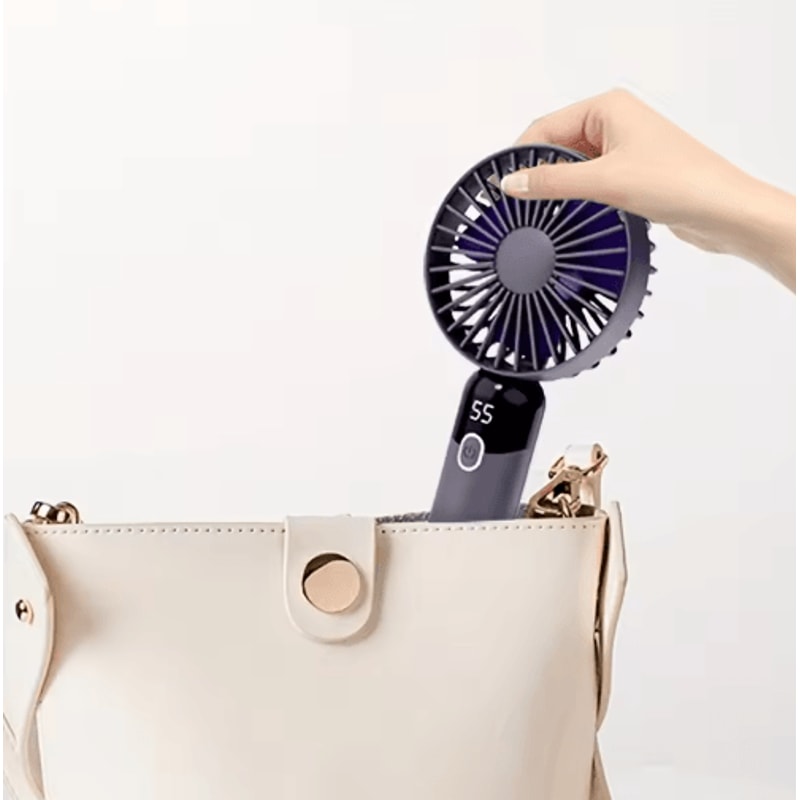 6Speed Portable Handheld Fan With Digital Display Neck Desk Personal Cooling Fan 7