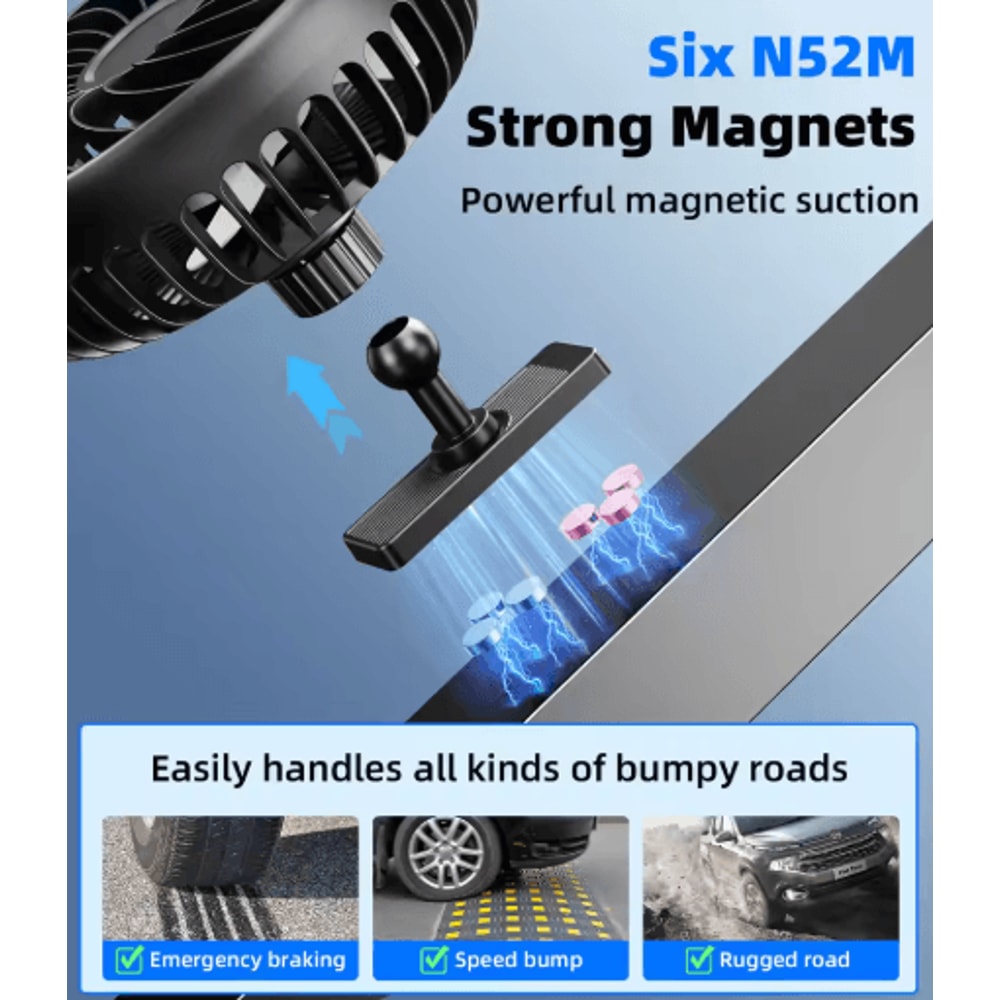 Hipacool Magnetic Golf Cart Fan USB Powered 360 Rotating Portable Cooling Fan 5