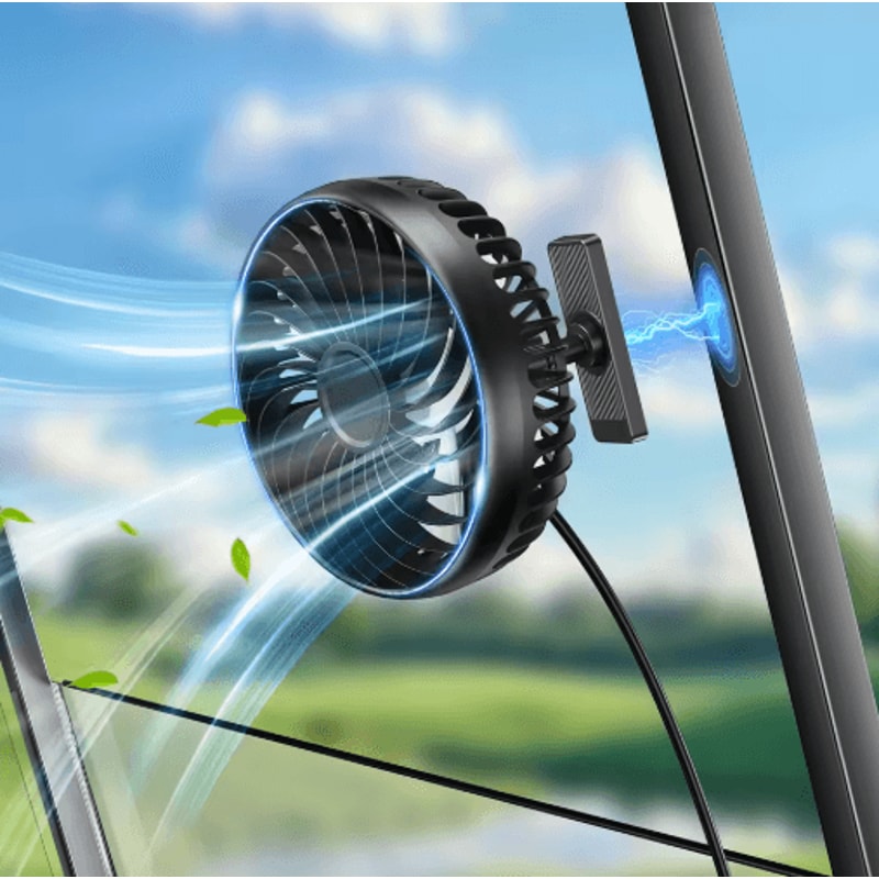 Hipacool Magnetic Golf Cart Fan USB Powered 360 Rotating Portable Cooling Fan 0
