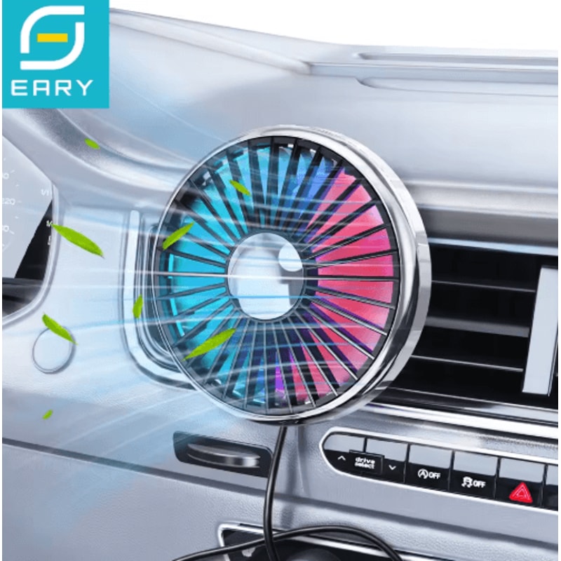 360 Rotating Car Vent Fan Portable Air Circulation Fan With 3 Speed Cooling 0