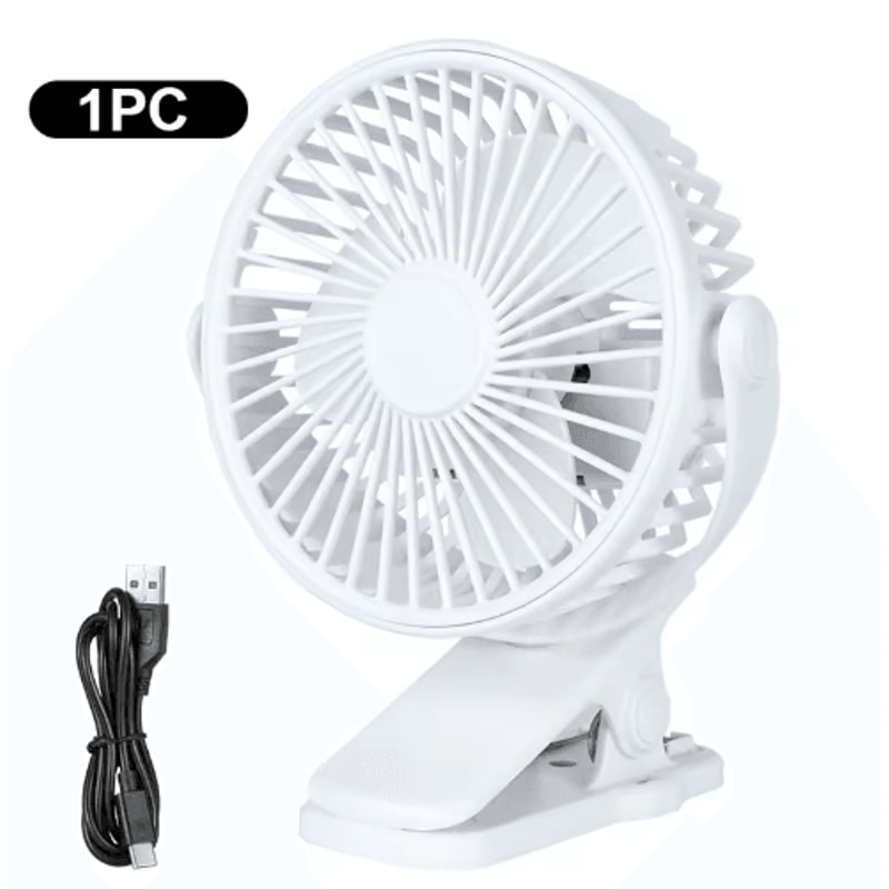 Mini ClipOn Fan USB Rechargeable Portable Desk Fan With 180 Adjustable Cooling 1