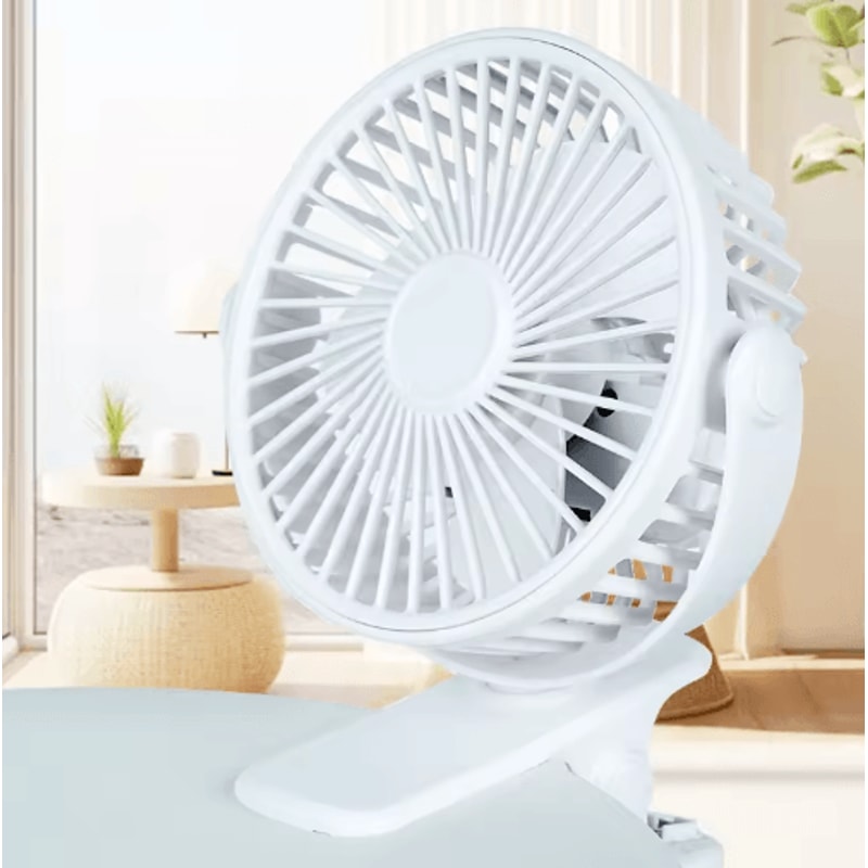Mini ClipOn Fan USB Rechargeable Portable Desk Fan With 180 Adjustable Cooling 5