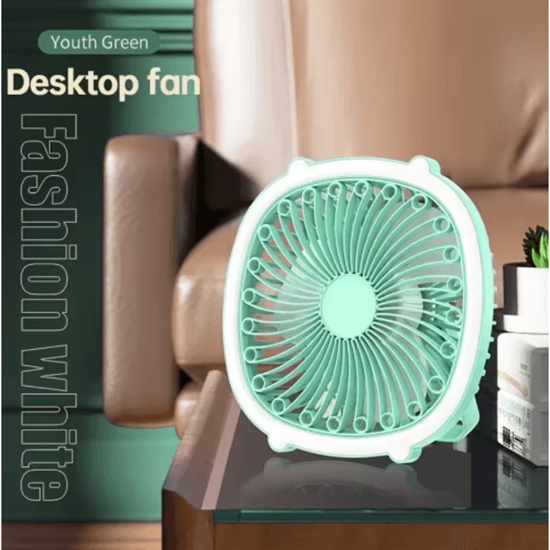 TINSOL LED Fan Light USB Rechargeable Desktop Cooling Fan With Wide Angle Airflow 2