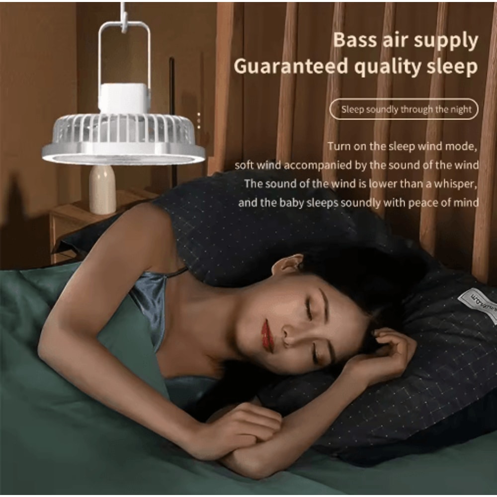 TINSOL LED Fan Light USB Rechargeable Desktop Cooling Fan With Wide Angle Airflow 6