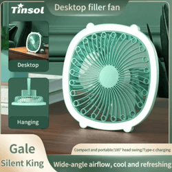 tinsol led fan light – usb rechargeable desktop cooling fan with wide angle airflow