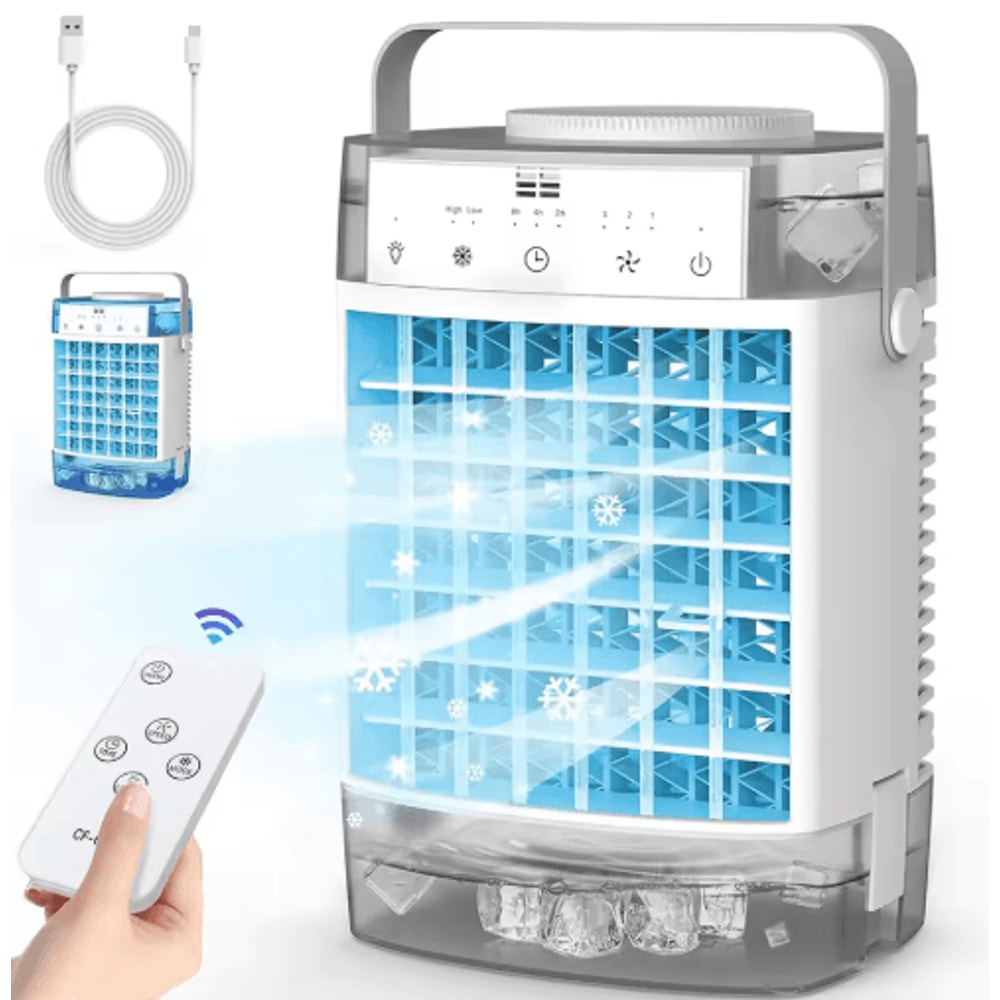 4in1 Portable Air Conditioner Fan USB Mini Air Cooler With Remote Timer Humidifier 2