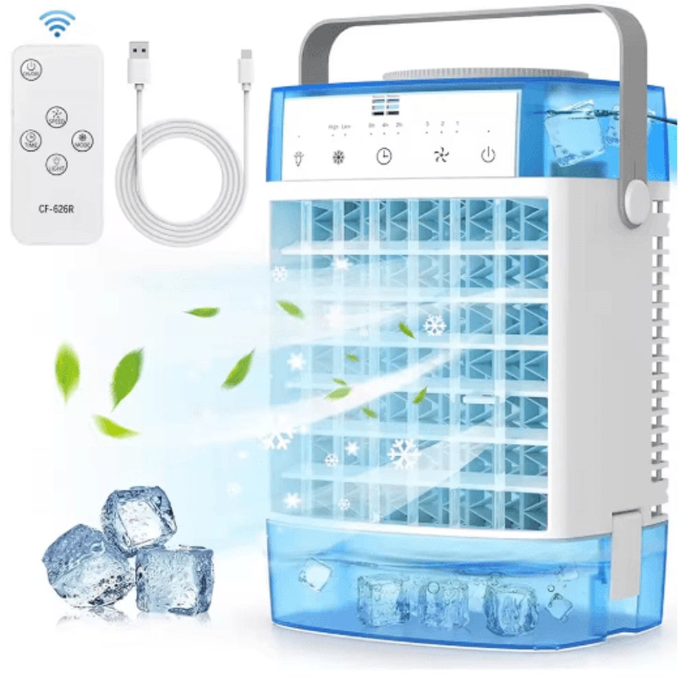 4in1 Portable Air Conditioner Fan USB Mini Air Cooler With Remote Timer Humidifier 0