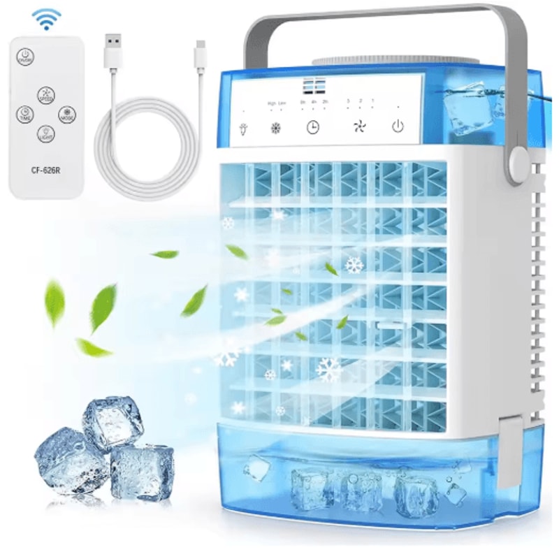 4in1 Portable Air Conditioner Fan USB Mini Air Cooler With Remote Timer Humidifier 0