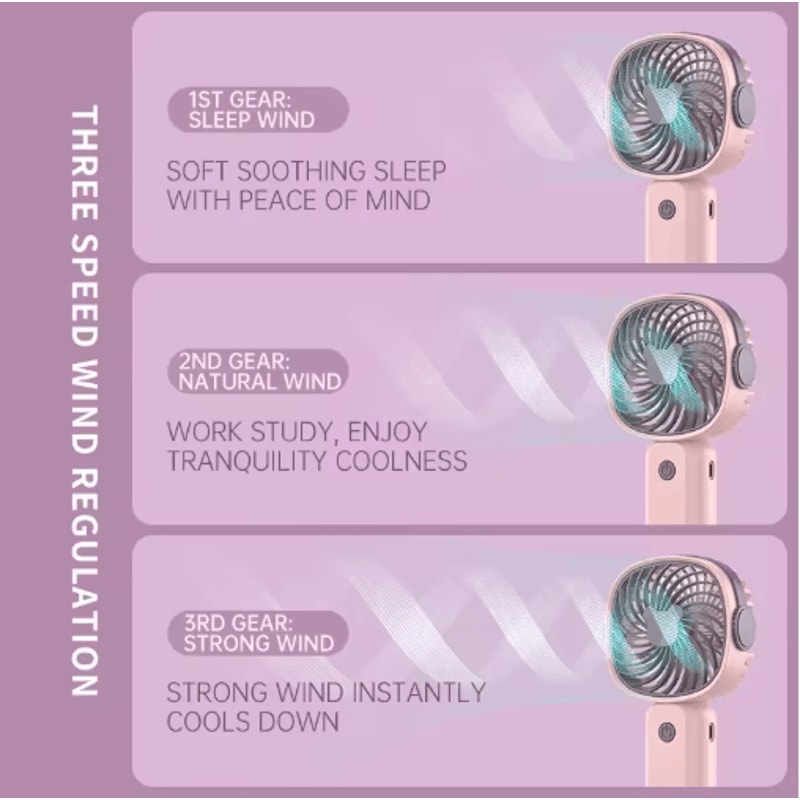 Mini Handheld Fan With Stand USB Portable Desktop Fan For Personal Cooling 5