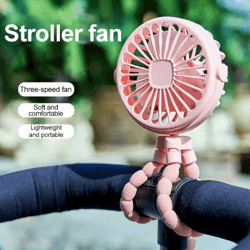 multi-functional octopus tripod fan – usb rechargeable stroller clip & handheld mini fan