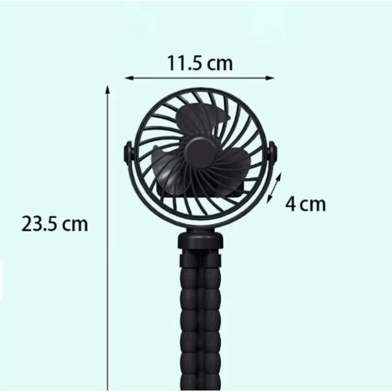 MultiFunctional Octopus Tripod Fan USB Rechargeable Stroller Clip Handheld Mini Fan 8