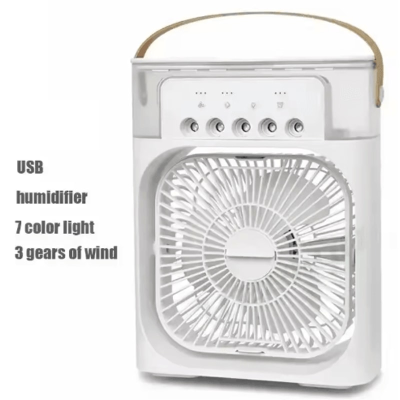 3in1 Mini Air Cooler Portable Air Conditioner Fan With Humidifier LED Night Light 2