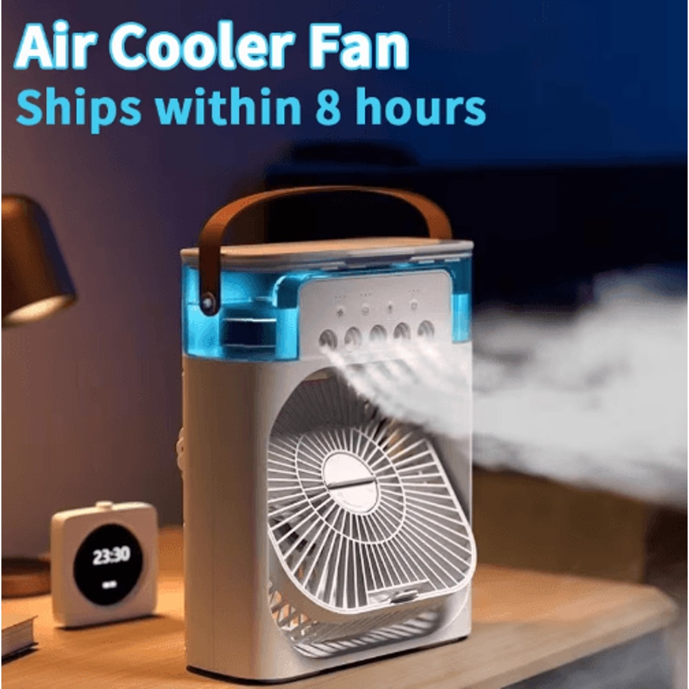 3in1 Mini Air Cooler Portable Air Conditioner Fan With Humidifier LED Night Light 0
