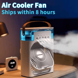 3-in-1 mini air cooler – portable air conditioner fan with humidifier & led night light