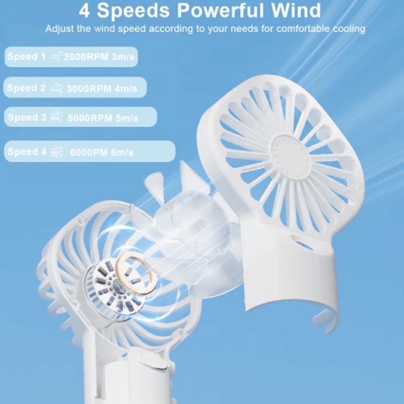 Portable Mist Handheld Fan USB Rechargeable Mini Spray Fan With Humidifier 6