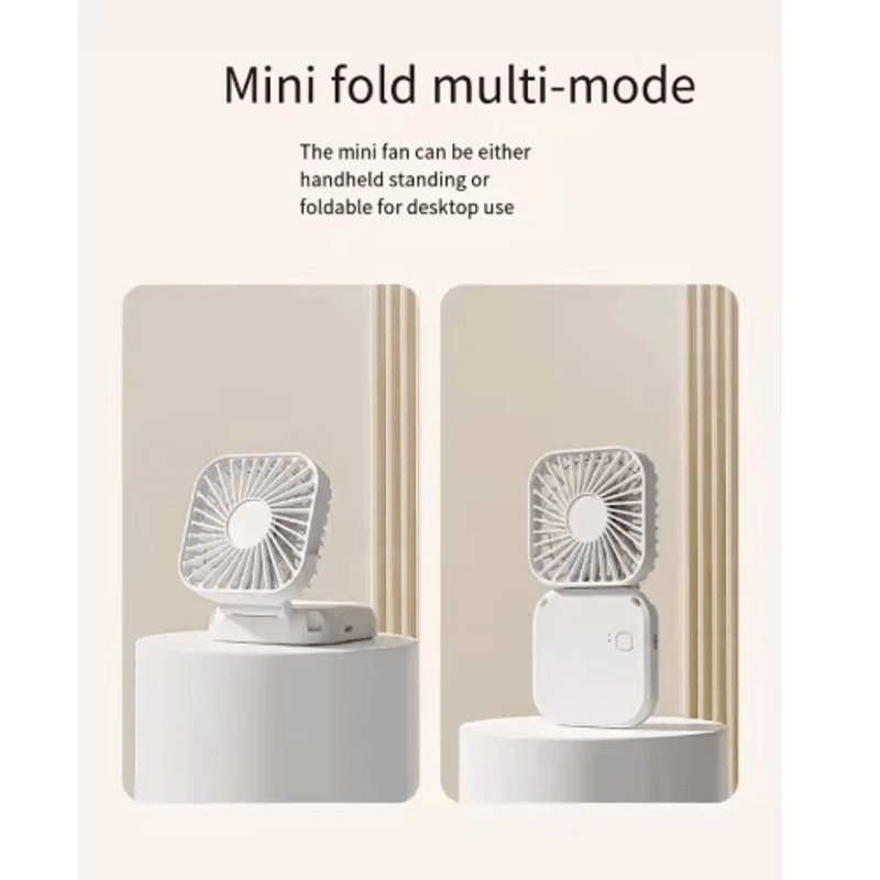 Foldable Handheld Fan USB Rechargeable Portable Neck Mini Table Fan 7