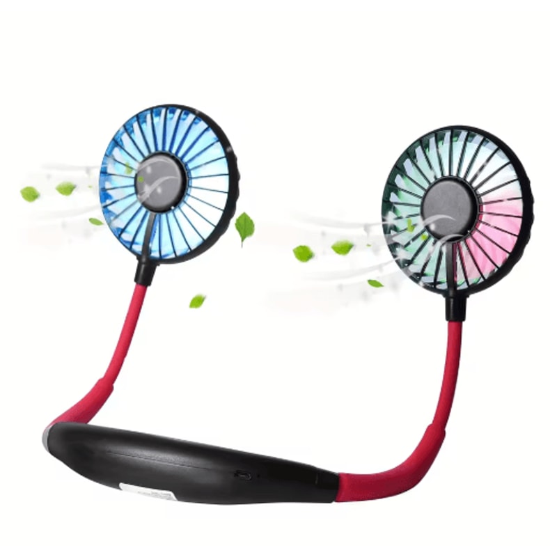 Portable Neck Fan With ColorChanging LED HandsFree 360 Aromatherapy Cooling Fan 1