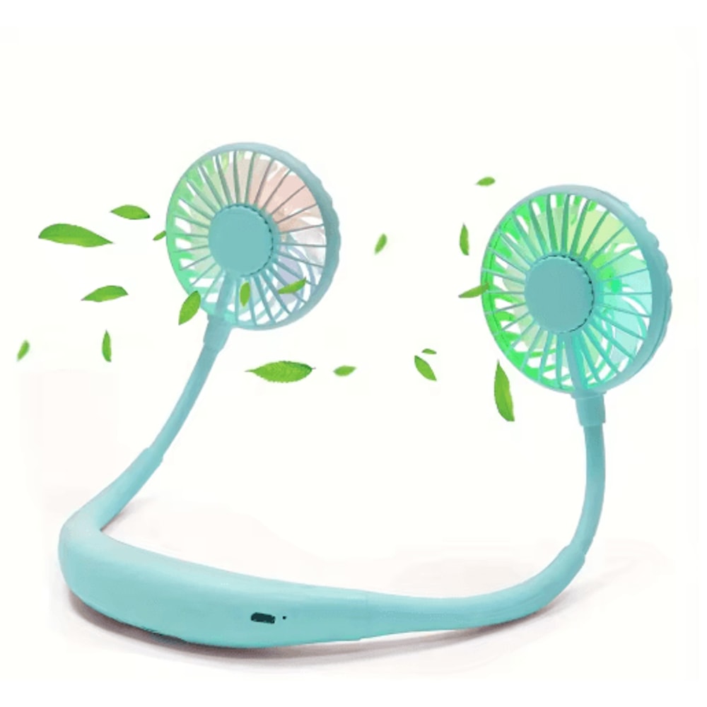 Portable Neck Fan With ColorChanging LED HandsFree 360 Aromatherapy Cooling Fan 3