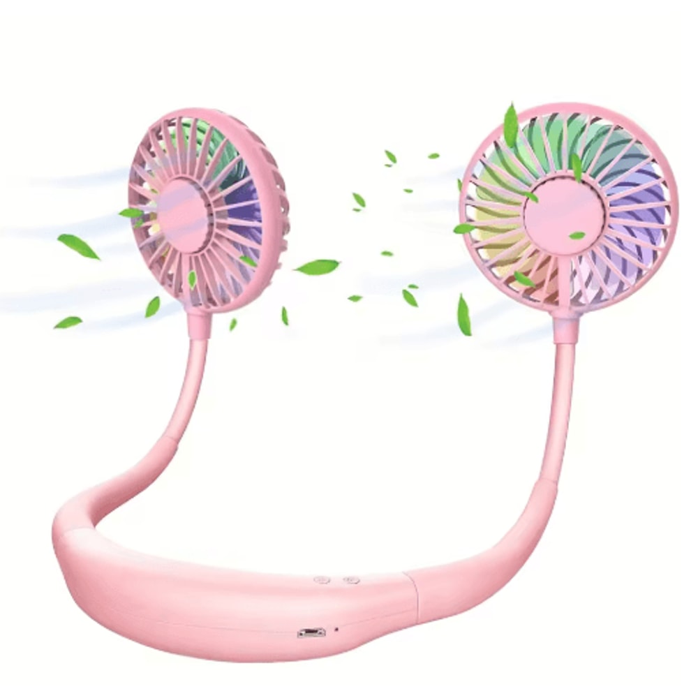 Portable Neck Fan With ColorChanging LED HandsFree 360 Aromatherapy Cooling Fan 4
