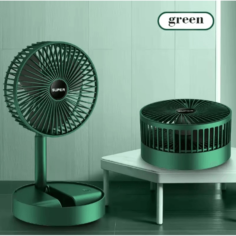 Foldable Mini Desktop Fan USB Rechargeable Retractable Cooling Fan For Dorm Office 2