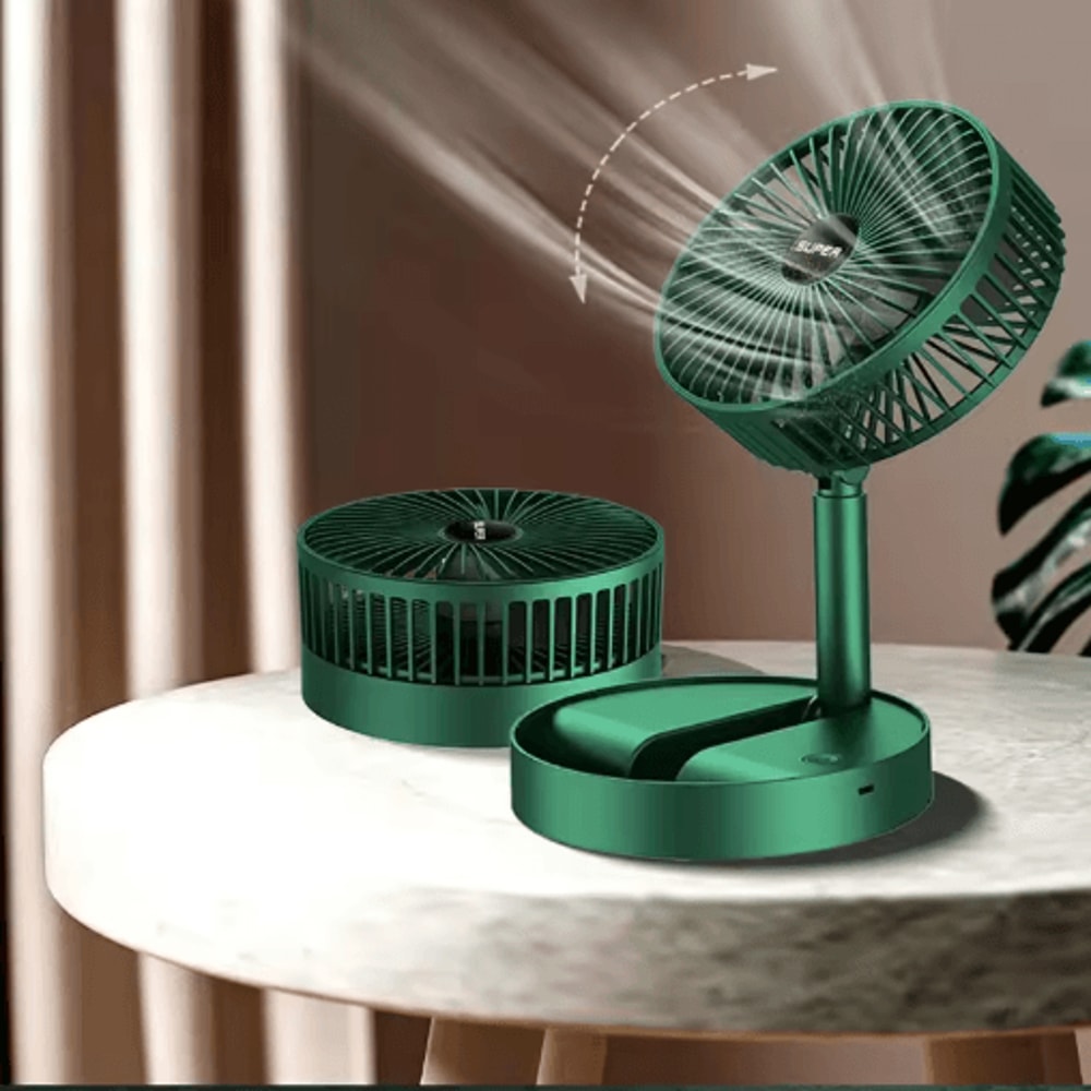 Foldable Mini Desktop Fan USB Rechargeable Retractable Cooling Fan For Dorm Office 5