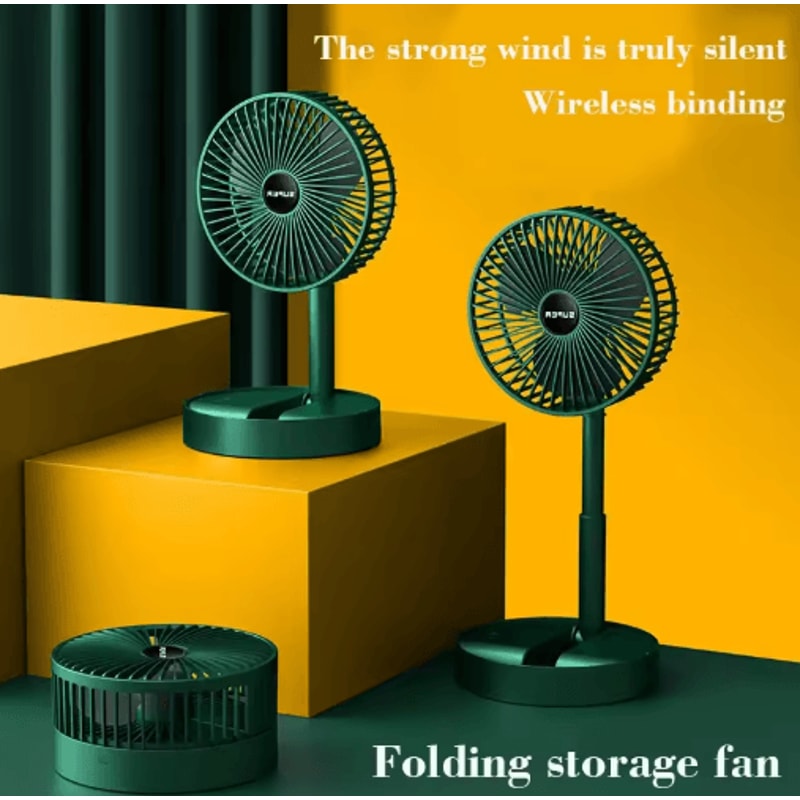 Foldable Mini Desktop Fan USB Rechargeable Retractable Cooling Fan For Dorm Office 6