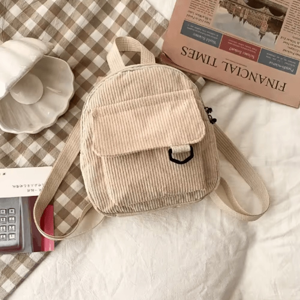 Minimalist Velvet Mini Backpack Stylish Small Travel Backpack For Women Students 2