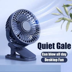 mini clip-on handheld fan – usb rechargeable portable quiet cooling fan