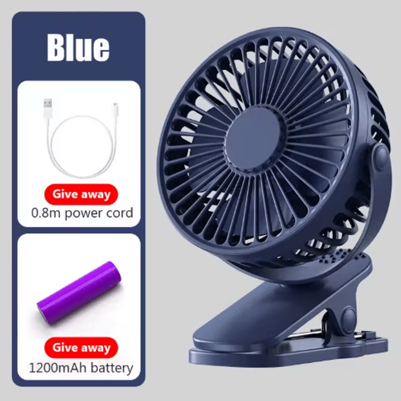Mini ClipOn Handheld Fan USB Rechargeable Portable Quiet Cooling Fan 3