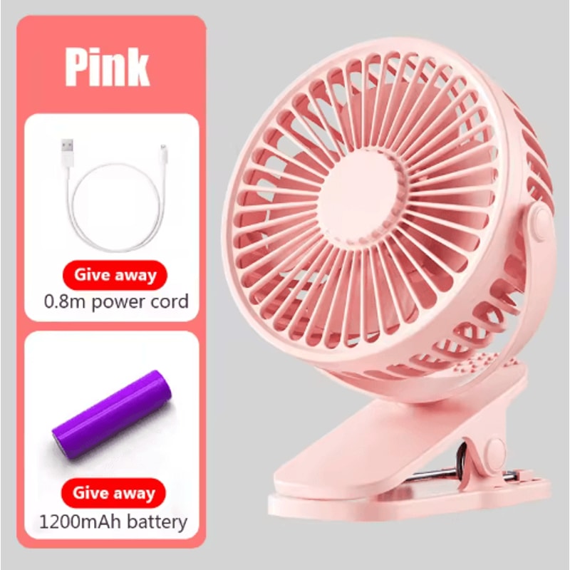 Mini ClipOn Handheld Fan USB Rechargeable Portable Quiet Cooling Fan 4