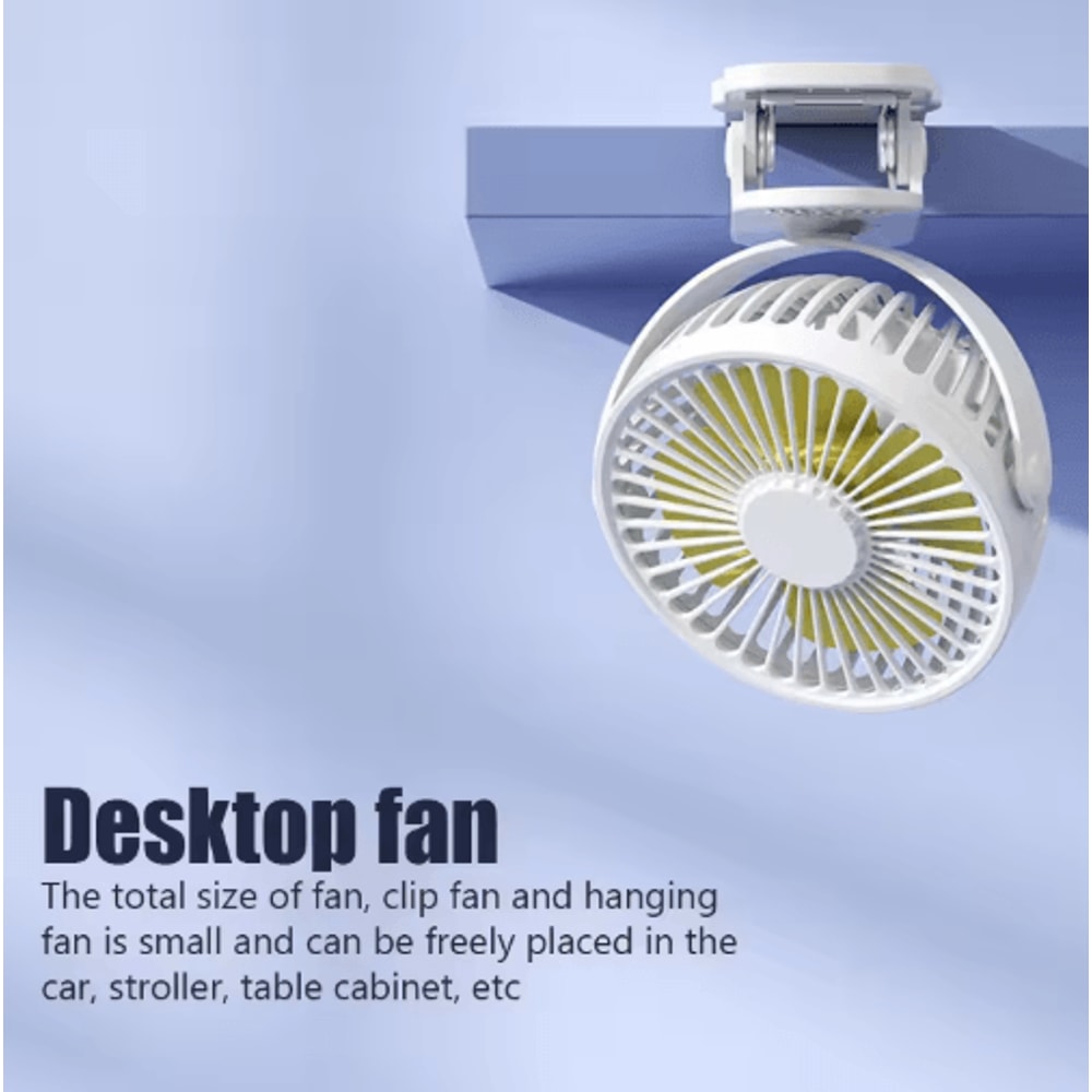 Mini ClipOn Handheld Fan USB Rechargeable Portable Quiet Cooling Fan 6