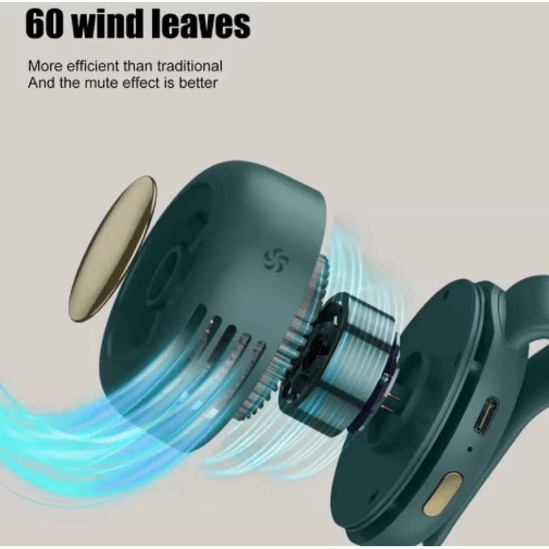 MF019 Waist Clip Fan Mini Whirlwind HandsFree Portable Fan With 3 Speeds 6