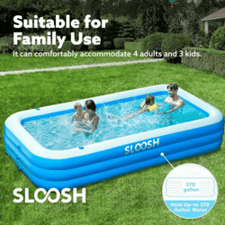 joyfy full-sized inflatable swimming pool – large family backyard pool for summer fun (120by72)