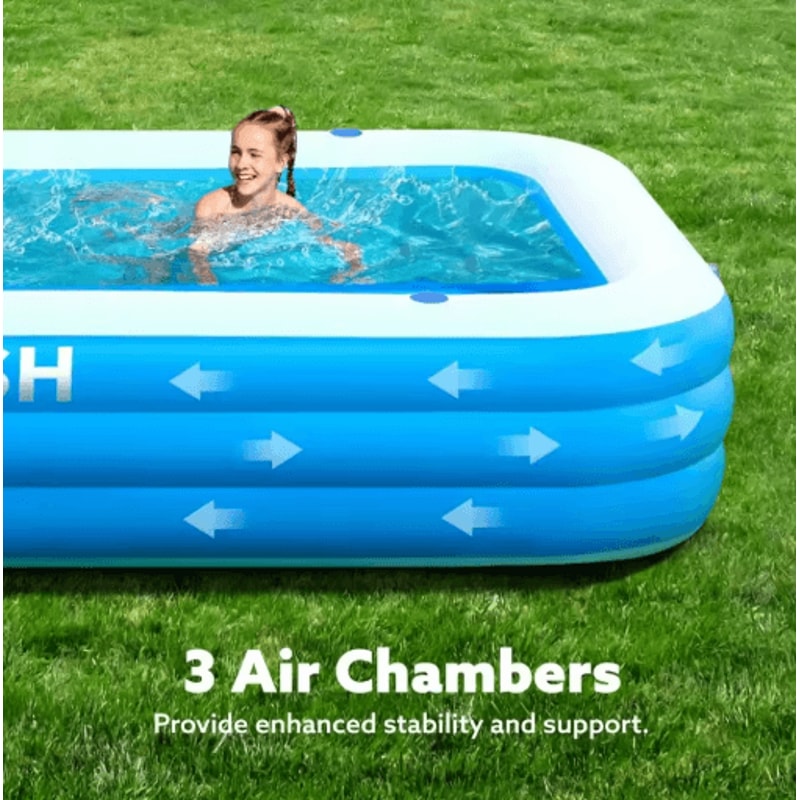 JOYFY FullSized Inflatable Swimming Pool Large Family Backyard Pool For Summer Fun 120by72 3