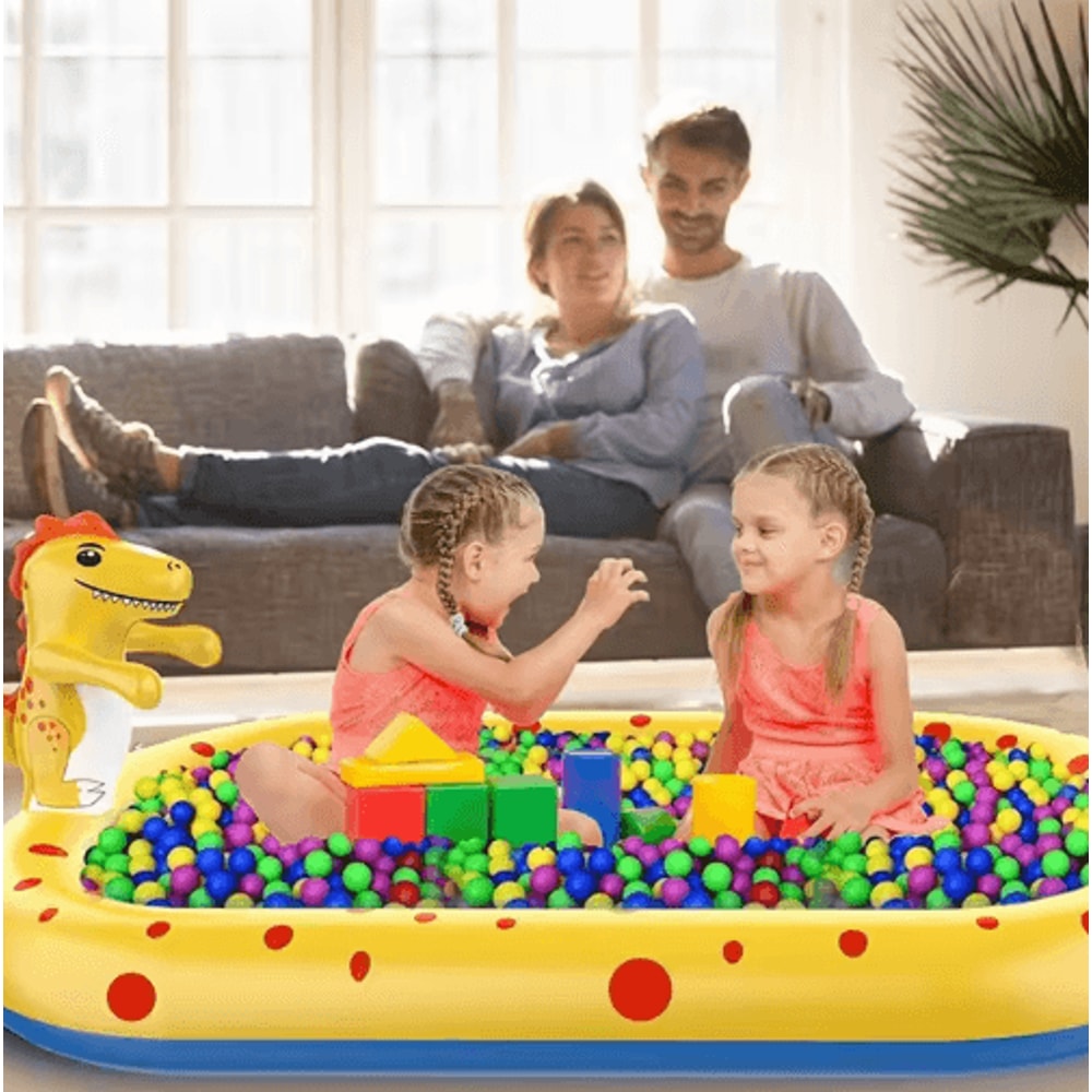 17M Inflatable Dinosaur Splash Pool Kids Outdoor Sprinkler Play Mat Water Toy 3
