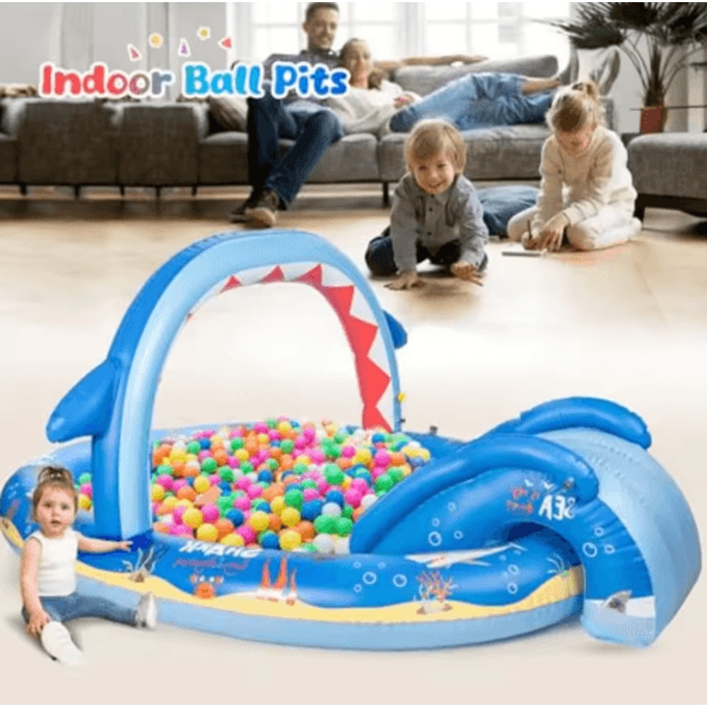 Dinosaur Inflatable Play Center Pool With Slide Kids Backyard Water Play Center With Sprinkler Pu 2