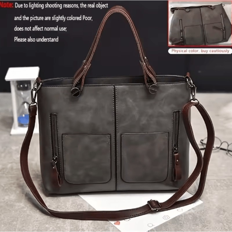 Retro PU Leather Womens Crossbody Bag Classic Shoulder Handbag For Daily Style 0