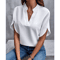 VEITCHE Womens VNeck Blouse Casual Summer Loose Fit Office Elegant Top 2