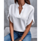 VEITCHE Womens VNeck Blouse Casual Summer Loose Fit Office Elegant Top 2