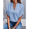 VEITCHE Womens VNeck Blouse Casual Summer Loose Fit Office Elegant Top 5