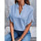VEITCHE Womens VNeck Blouse Casual Summer Loose Fit Office Elegant Top 5