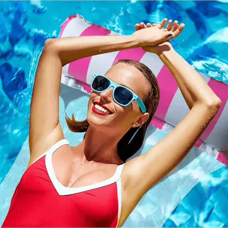 Premium Striped Pool Lounger Float Durable Inflatable Sunbathing Mattress For Beach Pool 5