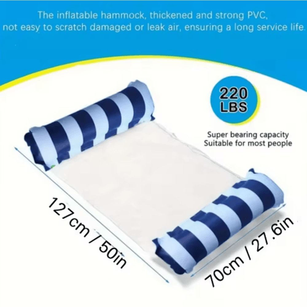 Premium Striped Pool Lounger Float Durable Inflatable Sunbathing Mattress For Beach Pool 7