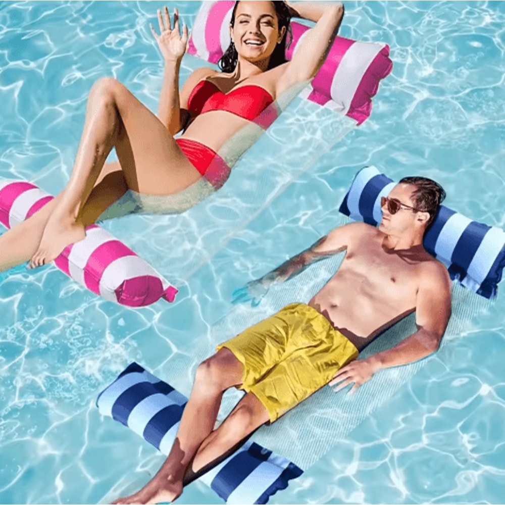 Premium Striped Pool Lounger Float Durable Inflatable Sunbathing Mattress For Beach Pool 8