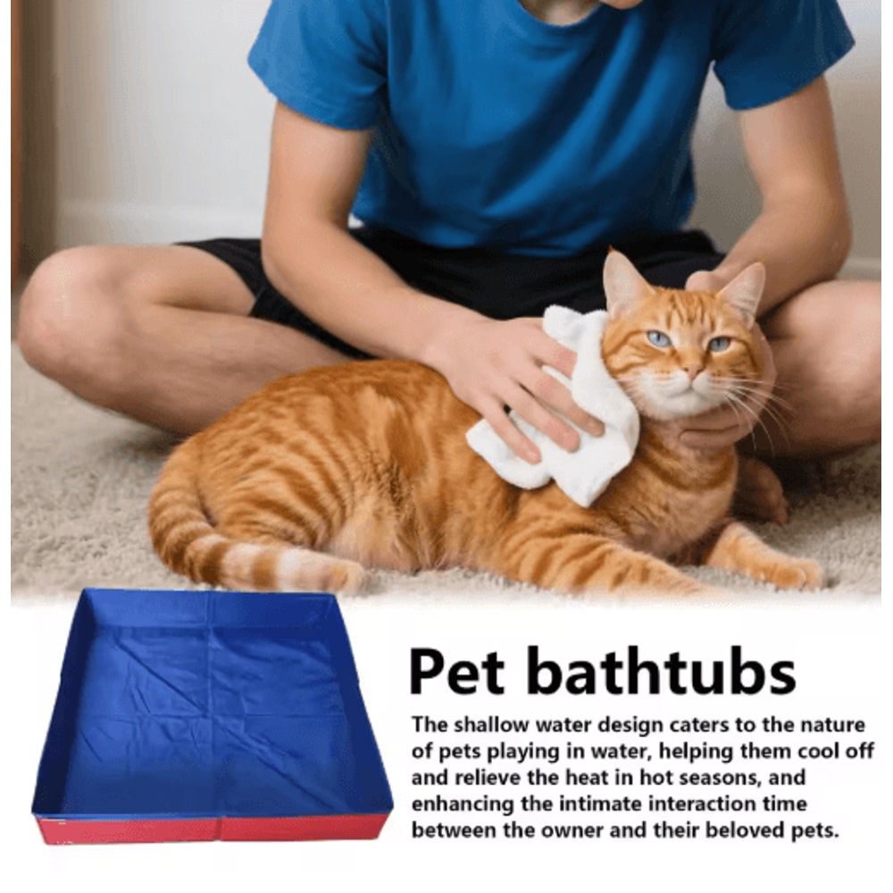 Foldable Dog Kiddie Pool NonInflatable Pet Bathing Tub For Dogs Cats 4