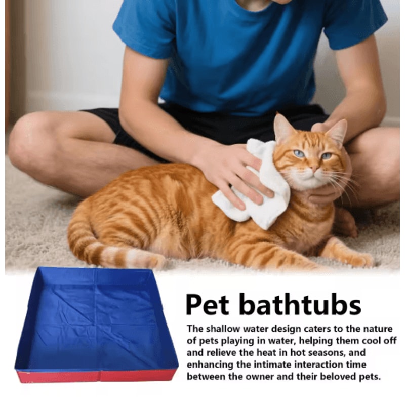 Foldable Dog Kiddie Pool NonInflatable Pet Bathing Tub For Dogs Cats 4