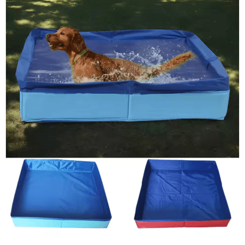 Foldable Dog Kiddie Pool NonInflatable Pet Bathing Tub For Dogs Cats 0
