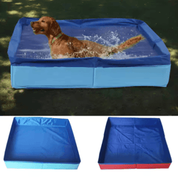 foldable dog kiddie pool – non-inflatable pet bathing tub for dogs & cats