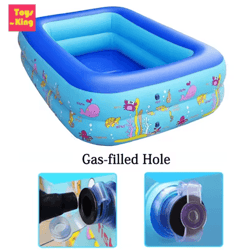 large inflatable family pool – rectangular kids outdoor pool for summer fun
