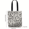 Large Capacity Canvas Tote Bag Stylish Womens Shoulder Commuter Bag With Love Print 2